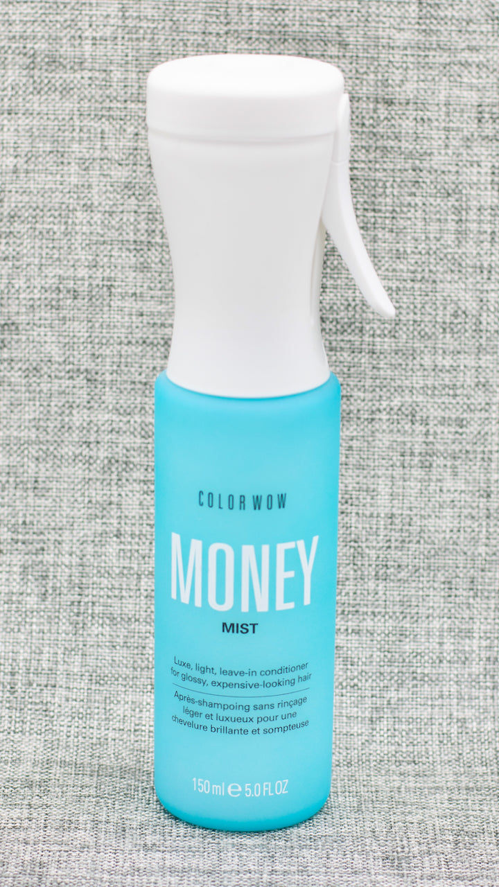 ColorWow Money Mist is a luxe, light leave-in conditioner for instantly stronger, glossy, expensive-looking hair. For all hair types. Easy to use, instant transformation! Powerful detangler reduces breakage. Strengthens strands to support healthy growth.