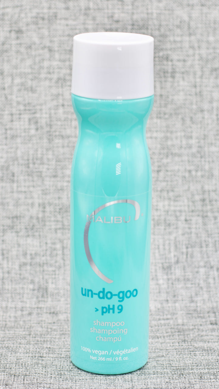 Malibu C Un-do-goo Shampoo, Superior to clarifying shampoos for the removal of styling product resins from the hair.