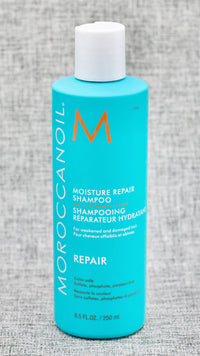 Repair damaged hair caused by color, chemical processing, or heat styling. Moroccanoil® Moisture Repair Shampoo gently and effectively cleanses and revives hair, leaving it nourished, manageable, and strong. Infused with antioxidant-rich argan oil, keratin proteins,