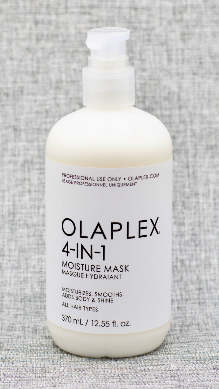 Olaplex 4-in-1 Moisturizing Mask is a new professional strength treatment, unique to the Salon with elevated levels of ceramides, oils and amino acids for a luxurious post-chemical moisture service