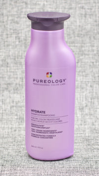 Pureology Hydrate Shampoo. A Creamy, luxurious shampoo that deeply hydrates normal to thick dry, color-treated hair. Adds moisture. Replenishes dry hair. For Medium to thick hair types.
