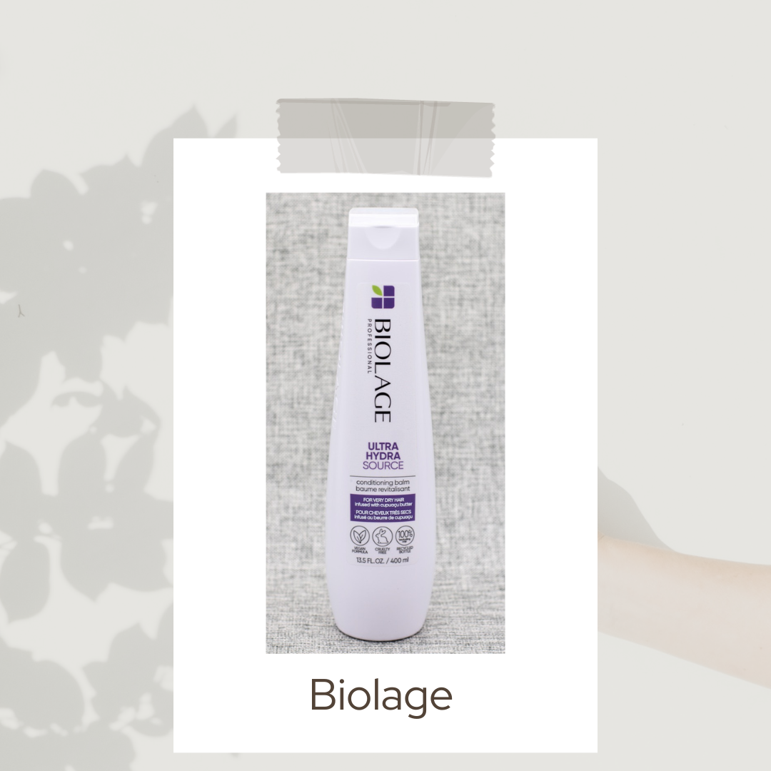 A specifically curated collection of Biolage salon professional hair care products including shampoo, conditioner, heat protectant, styling products