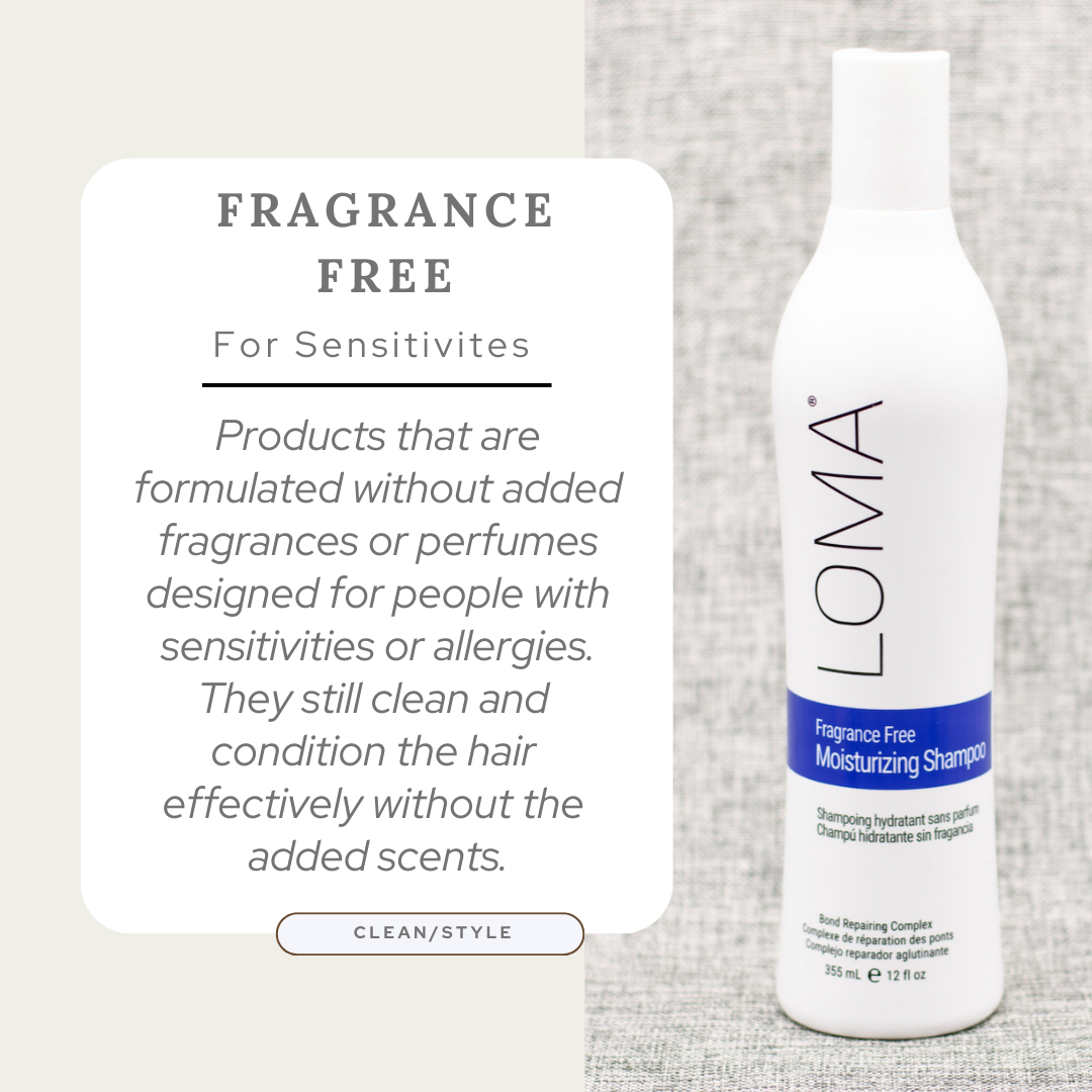 A collection of Fragrance free Haircare products