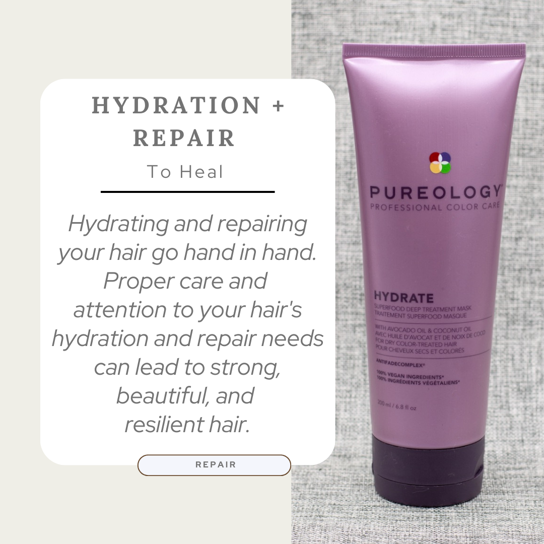 Hydrating and repairing your hair go hand in hand.  Proper care and attention to your hair's hydration and repair needs can lead to strong, beautiful, and resilient hair.