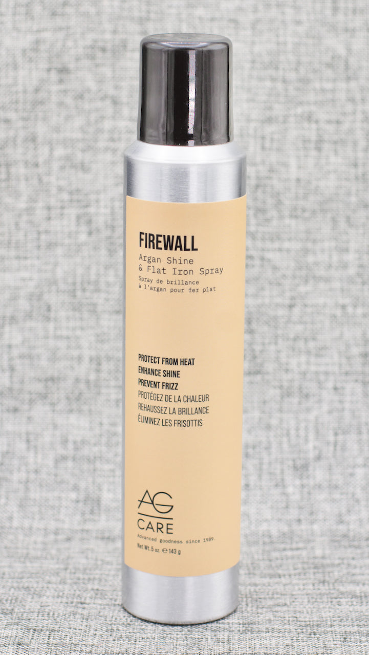 AG Firewall Argan Shine & Flat Iron Spray gives the hair Heat Protection, Enhance Shine, Prevent Frizz. Protects from heat, add shine and reduce flyaways. Katsura professional salon haircare.