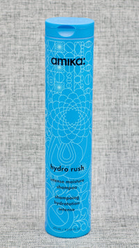 Amika Hydro Rush Intense Moisture Shampoo is amazing. Wash your way to 3x more hydration* + 72 hour* moisture with this silicone-free shampoo. long-lasting moisture. infused with hyaluronic acid and squalane, this hydrating shampoo gently cleanses and drenches hair with 3x more hydration.