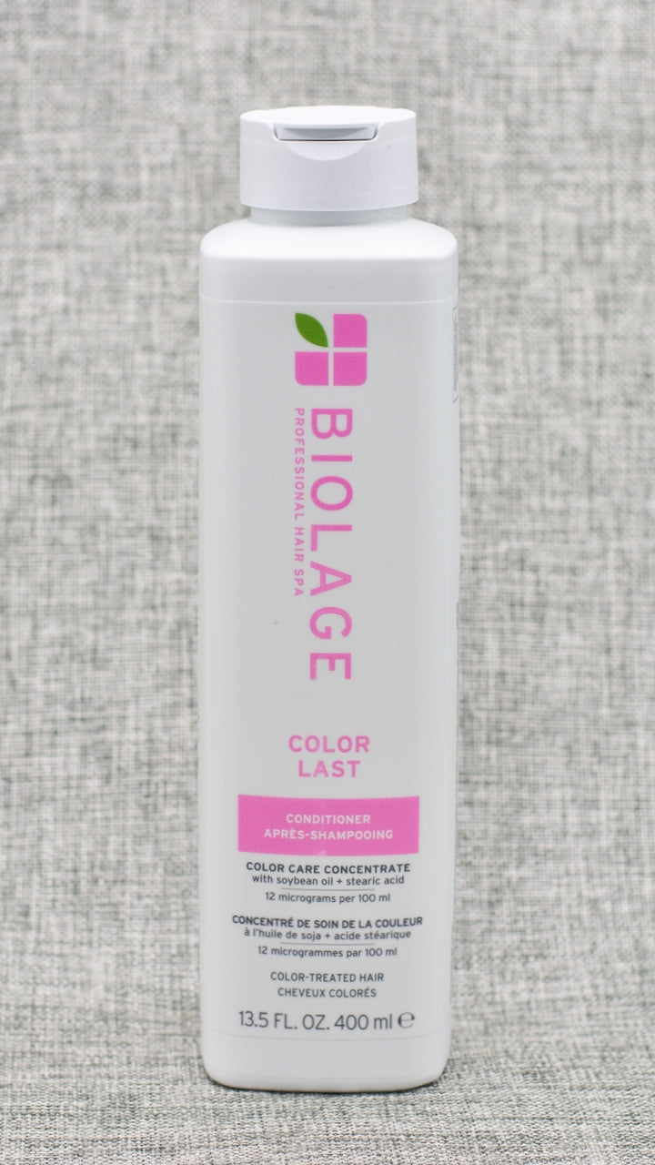 Biolage ColorLast Conditioner is a gentle conditioner that leaves hair soft and detangled with extra shine and depth of color. Color-treated hair often loses its color luster over time. Inspired by nature's fade-defying orchid, Biolage ColorLast Conditioner helps maintain the color depth, tone shine for vivid color-treated hair.