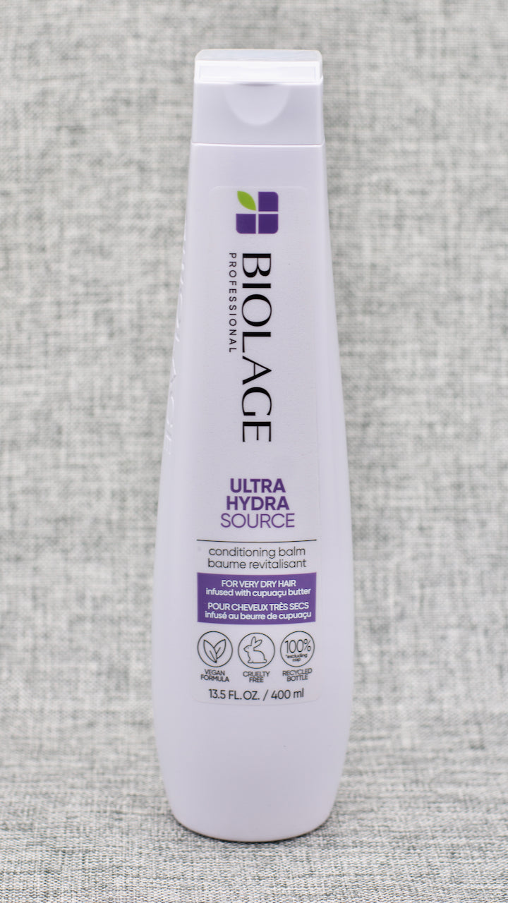 Biolage Ultra Hydra Source Conditioning Balm for very dry hair helps optimize moisture balance, intensely conditioning for healthy looking hair. Conditions to help envelop and smooth dry, thick coarse hair.