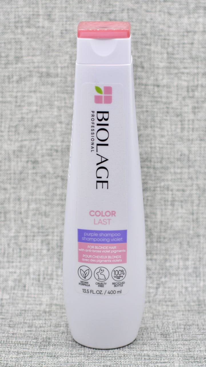 ColorLast Purple Shampoo neutralizes brass and unwanted warm tones while conditioning and protecting hair from breakage. This toning purple shampoo leaves blondes feeling healthy and looking fresh. Maintains and boosts coolness of blondes leaving blonde hair feeling healthy and looking fresh with a silky shine.