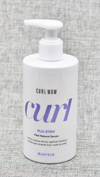 ColorWow Flo-Etry Vital Natural Serum is a rich-oil blend that moisturizes strands from root to tip for instantly plump, plush, juicy curls. No weight or greasy feel! New “Naked Technology” feels like nothing’s on the hair! Instantly moisturizes and plumps dehydrated curls