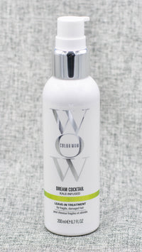 ColorWow Dream Cocktail Kale Infused Leave-in Treatment is a clinically-proven to make hair 50% stronger in a single blow dry, reduces breakage, repairs split ends, heat protectant. Makes a major difference with just one blow dry. 50% less breakage after just one use. Instantly strengthens brittle, fragile, damaged hair. Heat protectant. For brittle, fragile, damaged hair that breaks easily or has split ends. Ideal for color-treated and chemically-treated hair, especially hair that’s over-processed.