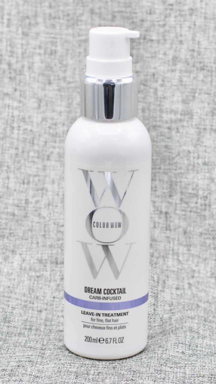 ColorWow Dream Cocktail Carb-Infused Leave-in Treatment is a Leave-in thickening treatment transforms fine, thin hair into thicker, fuller hair in a single blow-dry. Makes a major difference with just one blow dry. Instantly adds mass by bonding a weightless carb-based complex to hair’s surface. Heat protectant