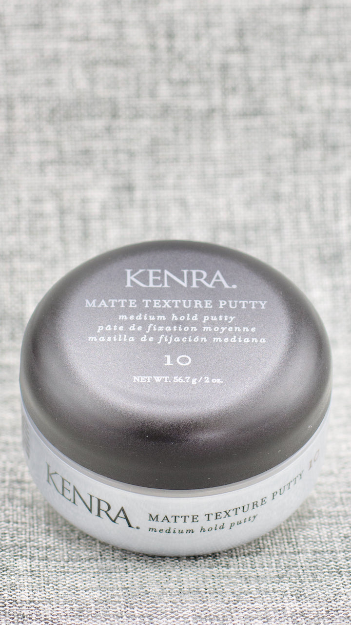 Kenra Matte Texture Putty MEDIUM HOLD PUTTY. Provides a medium, flexible hold with a matte finish. Replenishes moisture softens hair while delivering a controlled look. Pliable consistency allows for effortless, versatile styles