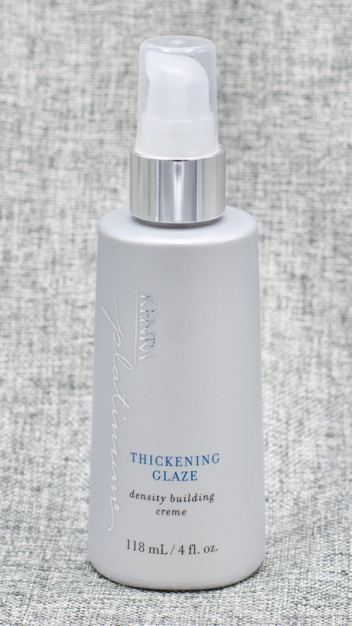 Kenra Thickening Glaze, Density Building Creme. Creates body, dimension for thicker-looking hair. Adds dimension to blowouts. Lightweight, conditioning creme for healthy-looking hair.