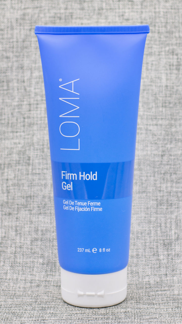 Loma Firm Hold Gel. REALLY FIRM TO EXTREME HOLD. FOR ALL HAIR TYPES. For the adventurous at heart. Medium-high shine. LOMA’s Firm Hold Gel can add volume and fullness to any hairstyle.