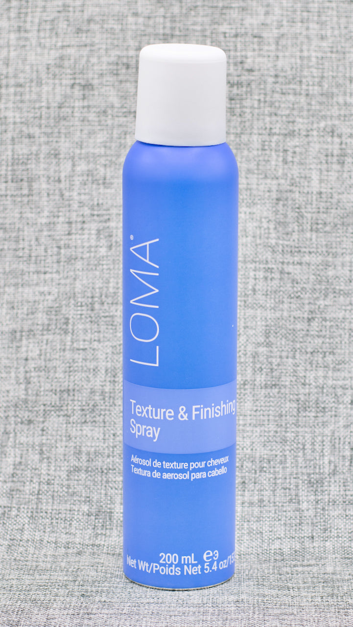 Loma Texture &amp; Finishing Spray: ADDS INCREDIBLE, WORKABLE VOLUME TO DRY HAIR. FOR ALL HAIR TYPES. Use for tousled, undone styles. Finishes and holds styles. Humidity resistant
High shine and medium hold. Builds incredible, workable volume to dry hair