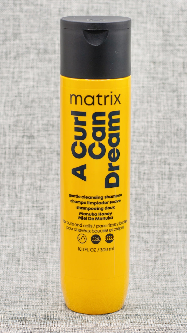 Shampoo for curls and coils, infused with Manuka honey extract. Matrix A Curl Can Dream Shampoo is for curls and coils, infused with Manuka honey extract. A deep cleansing shampoo perfect for wash day to remove build up, while still preserving your curls!