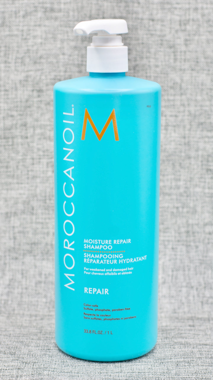 Repair damaged hair caused by color, chemical processing, or heat styling. Moroccanoil® Moisture Repair Shampoo gently and effectively cleanses and revives hair, leaving it nourished, manageable, and strong. Infused with antioxidant-rich argan oil, keratin proteins, 