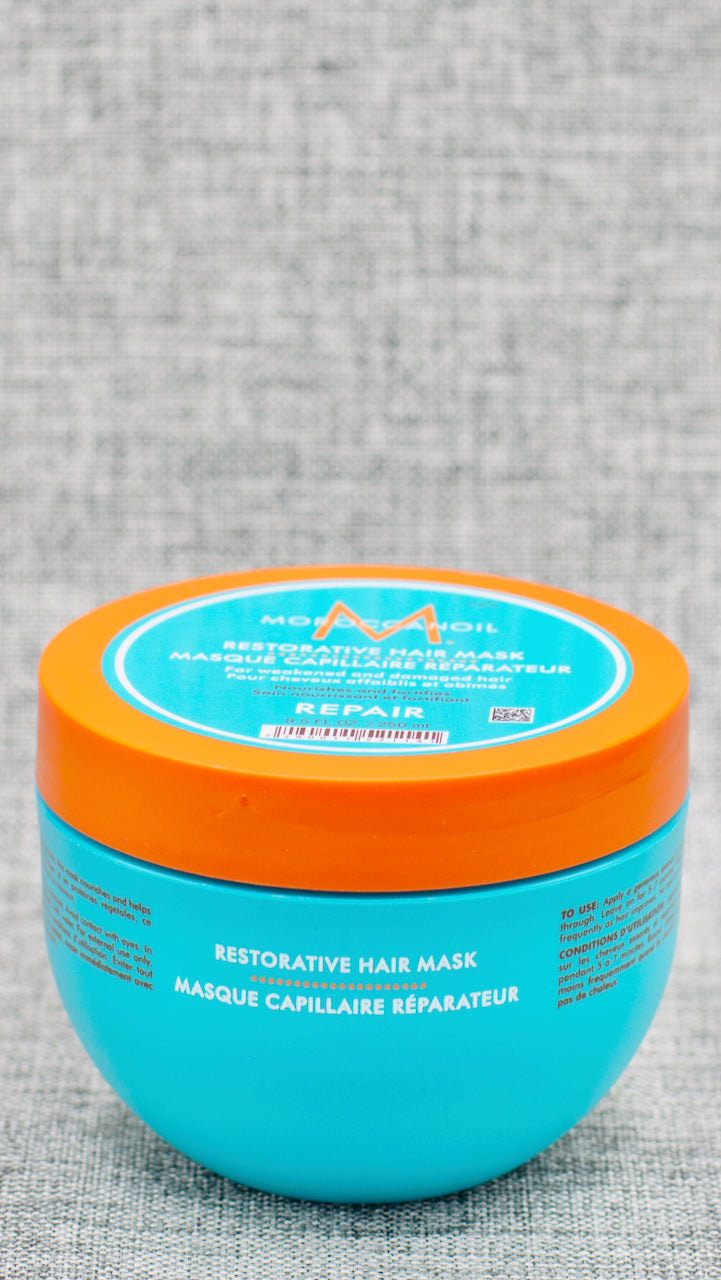 Moroccan Oil Restorative Hair Mask is For weakened and damaged hair. A high-performance mask to help fortify hair in need of repair. Formulated with argan oil, shea butter, and vegetable protein.
For damaged hair in need of repair