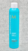 Moroccan Oil Luminous Hairspray Extra Strong is A long-lasting, extra strong hold hairspray that boosts shine and fights frizz without leaving a flaky residue. Ideal for special event styling. Our extra strong, finishing hairspray provides long-lasting hold for the most demanding hairstyles.