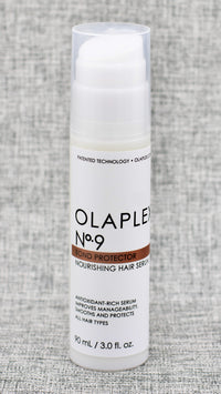 Olaplex Nº.9 Bond Protector Nourishing Hair Serum. Anti-damage hair shield. Seeing dull hair, tangles, or poor style retention? These could be signs of pollution or heat damage. Protect your hair from daily damage with this weightless, leave-in, silicone-free hair serum 