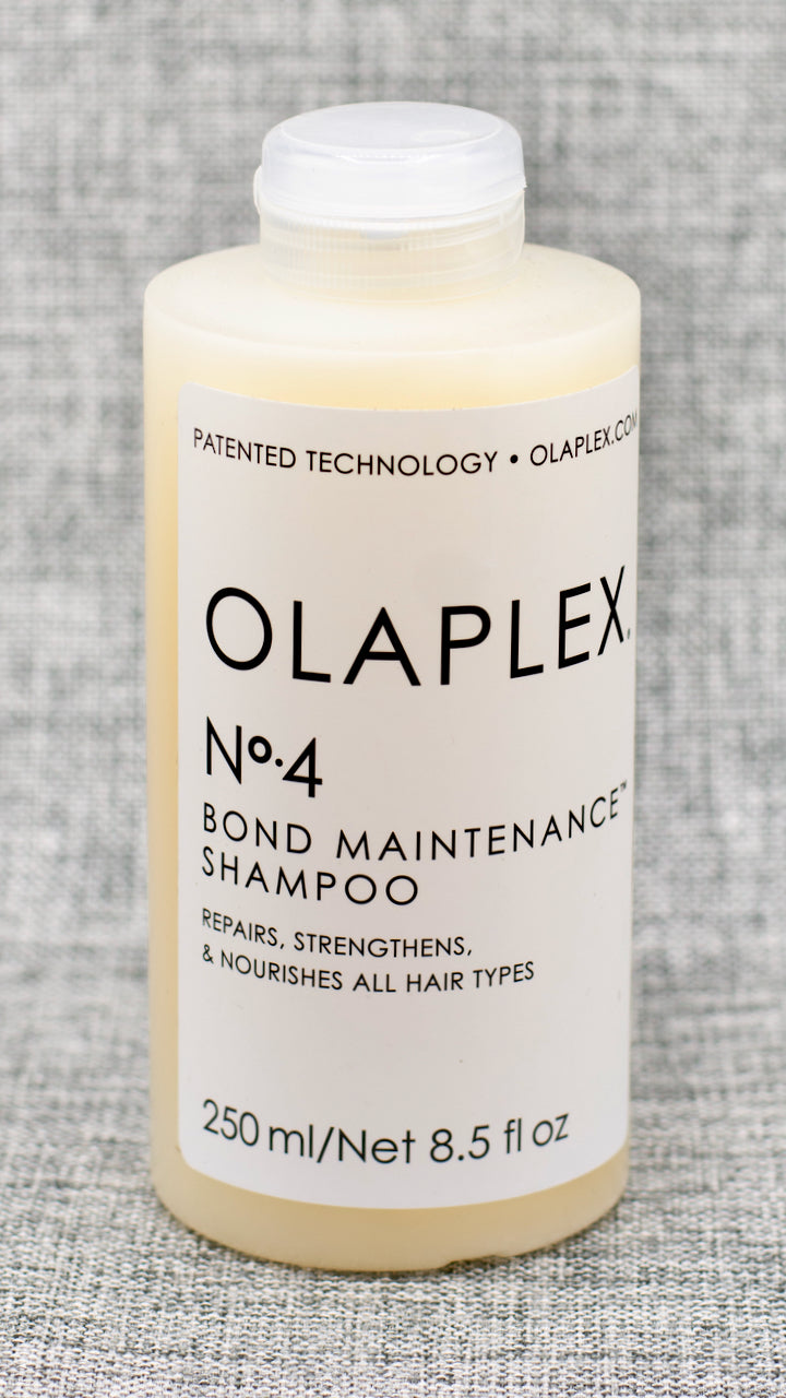 Olaplex Nº.4 Bond Maintenance Shampoo. A highly-nourishing and reparative shampoo. N°4 Shampoo repairs and protects hair from everyday stresses including damaged hair, split ends, and frizz by re-linking broken bonds. Leaves hair easier to manage, shinier and healthier with each use.