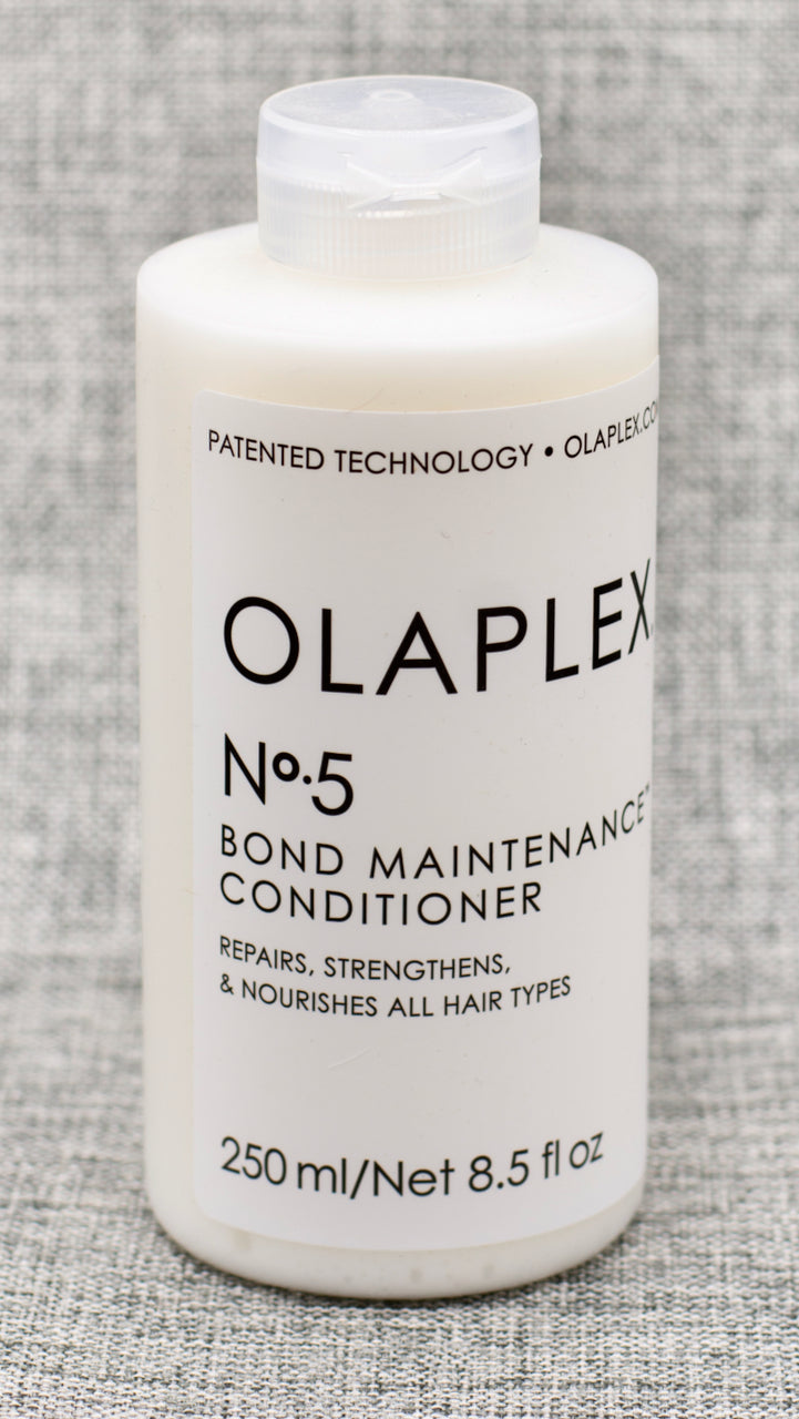 Olaplex Nº.5 Bond Maintenance Conditioner. A highly-moisturizing, reparative conditioner for all hair types. Leaves hair easier to manage, shinier, and healthier with each use. Protects and repairs damaged hair, split ends, and frizz by re-linking broken bonds. It is color-safe and will strengthen and leave your hair stronger than ever