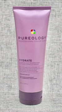 Pureology Hydrate Superfood Treatment. An Incredibly nourishing treatment with essential nutrients that intensely moisturizes and softens hair. This mask is Extra moisturizing and repairs dry hair. Provides intense nourishment. Gives essential nutrients. Adds softness and shine.