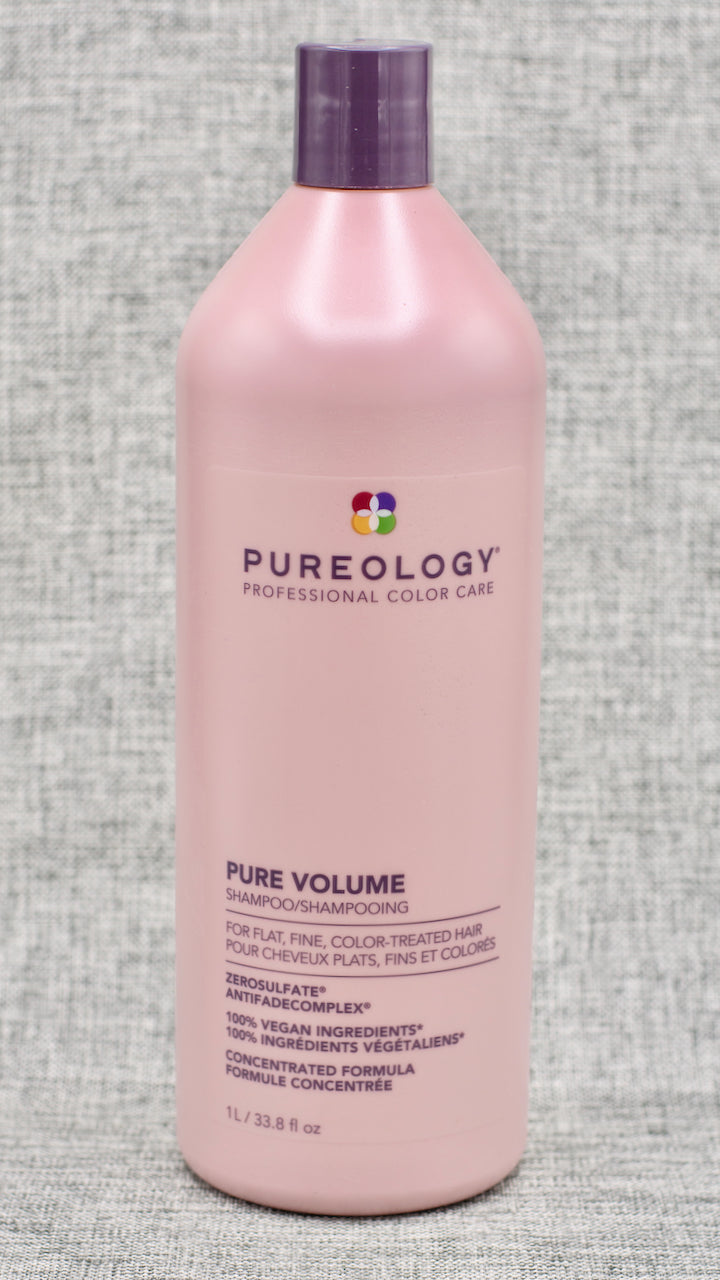 Pureology Pure Volume Shampoo is a Lightweight shampoo that clarifies, enhances volume and restores movement in finer hair. lift your roots, but also clarifies buildup, resulting in a refreshed scalp with soft volume.