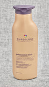 Pureology Nano Works Gold Shampoo. The gold standard of transformative treatments, a rich shampoo that revives tired hair. Restores hair's youthful state. Strengthens. Renews softness and shine. Supports scalp health.