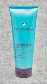 Pureology Strength Cure Superfood Treatment. A Fortifying mask treatment that strengthens and smooths split ends to prevent further damage. Strengthens, heals and protects hair. Nourishes and softens. Silicone-free formula penetrates deeper.