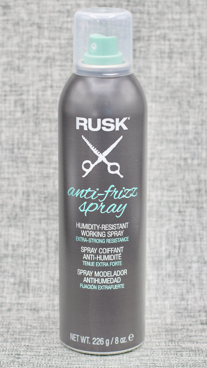 RUSK Anti-Frizz Spray provides all-day humidity resistance. Provides all-day humidity resistance, creating an invisible barrier to style-busting humidity.