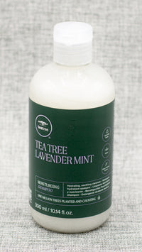 Tea Tree Lavender Mint Moisturizing Shampoo. daily, hydrating shampoo. It cleanses, soothes and replenishes dry hair with a calming fragrance. Moisture-rich conditioners and amino acids to improve strength, shine and manageability. scent of calming lavender, mint and tea tree.