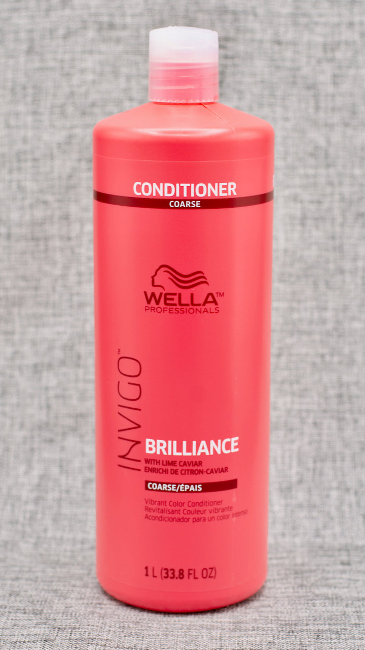 Wella Brilliance Conditioner for Coarse Hair. For improved hair surface and enhanced color vibrancy. With Brilliance-Blend™: Copper encapsulating molecules maintain vibrancy. Histidine and Vitamin E help to control the oxidation process after coloration and to protect color. With Lime Caviar which is known to contain various anti-oxidants and vitamins.